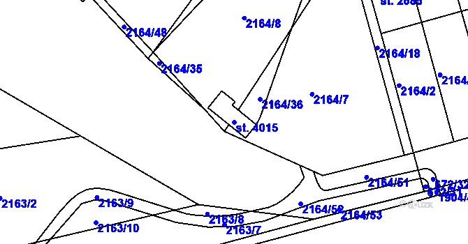 Parcela st. 4015 v KÚ Svitavy-předměstí, Katastrální mapa