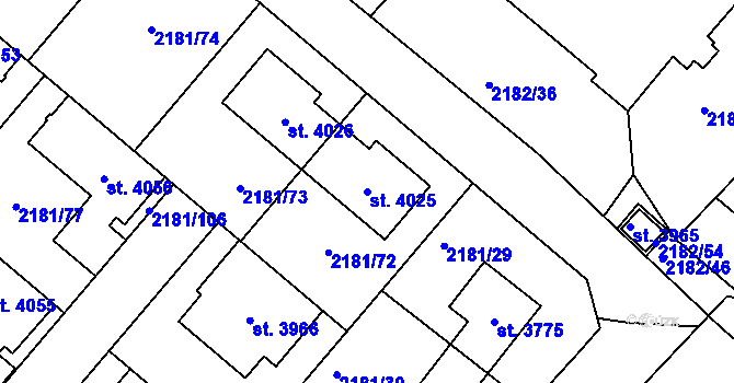 Parcela st. 4025 v KÚ Svitavy-předměstí, Katastrální mapa