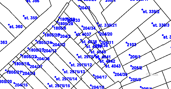 Parcela st. 4039 v KÚ Svitavy-předměstí, Katastrální mapa