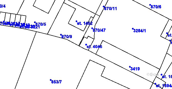 Parcela st. 4046 v KÚ Svitavy-předměstí, Katastrální mapa