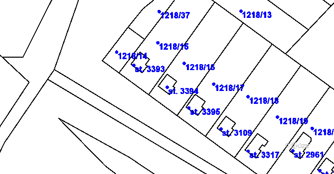 Parcela st. 3394 v KÚ Svitavy-předměstí, Katastrální mapa