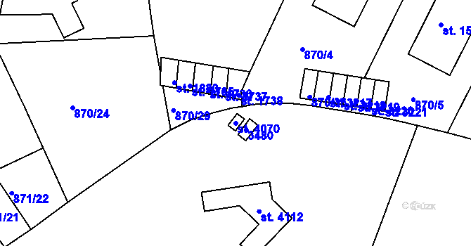 Parcela st. 4070 v KÚ Svitavy-předměstí, Katastrální mapa
