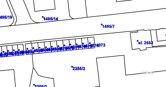 Parcela st. 4074 v KÚ Svitavy-předměstí, Katastrální mapa