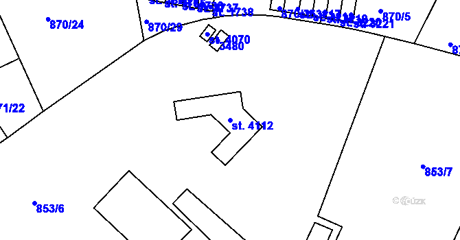 Parcela st. 4112 v KÚ Svitavy-předměstí, Katastrální mapa