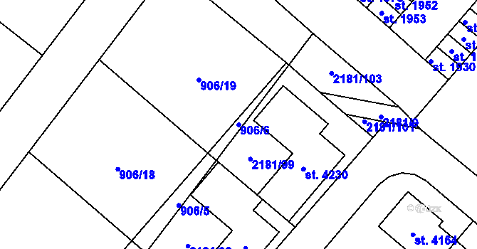 Parcela st. 906/6 v KÚ Svitavy-předměstí, Katastrální mapa