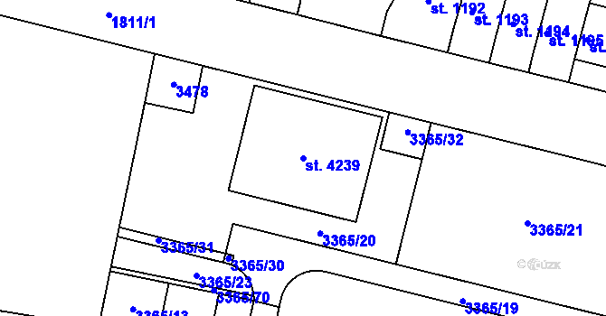 Parcela st. 4239 v KÚ Svitavy-předměstí, Katastrální mapa