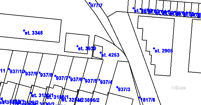 Parcela st. 4253 v KÚ Svitavy-předměstí, Katastrální mapa