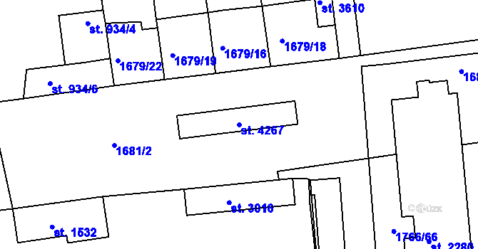 Parcela st. 4267 v KÚ Svitavy-předměstí, Katastrální mapa
