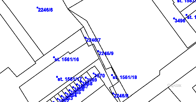 Parcela st. 2246/9 v KÚ Svitavy-předměstí, Katastrální mapa