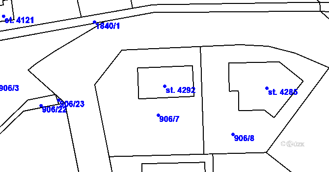 Parcela st. 4292 v KÚ Svitavy-předměstí, Katastrální mapa
