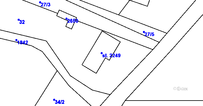 Parcela st. 2249 v KÚ Moravský Lačnov, Katastrální mapa