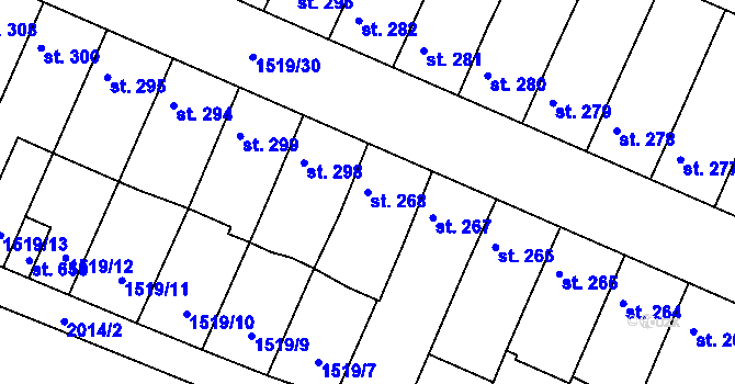 Parcela st. 268 v KÚ Moravský Lačnov, Katastrální mapa