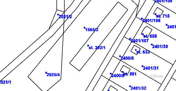 Parcela st. 392/1 v KÚ Moravský Lačnov, Katastrální mapa
