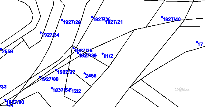 Parcela st. 11/2 v KÚ Moravský Lačnov, Katastrální mapa