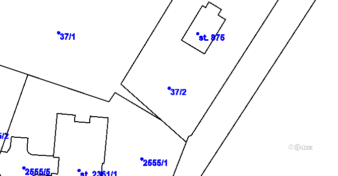 Parcela st. 37/2 v KÚ Moravský Lačnov, Katastrální mapa