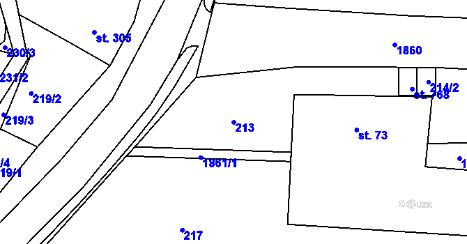 Parcela st. 213 v KÚ Moravský Lačnov, Katastrální mapa