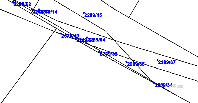 Parcela st. 2289/35 v KÚ Moravský Lačnov, Katastrální mapa