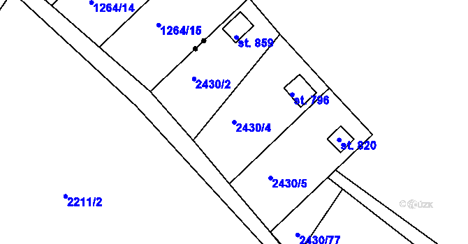 Parcela st. 2430/4 v KÚ Moravský Lačnov, Katastrální mapa