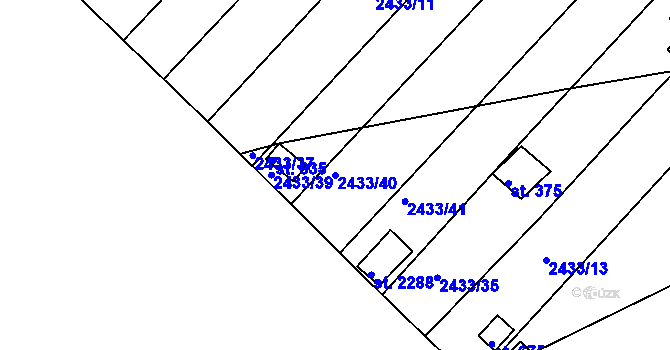 Parcela st. 2433/40 v KÚ Moravský Lačnov, Katastrální mapa