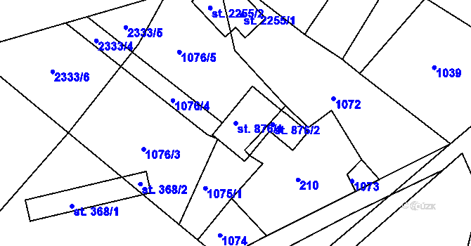 Parcela st. 876/1 v KÚ Moravský Lačnov, Katastrální mapa