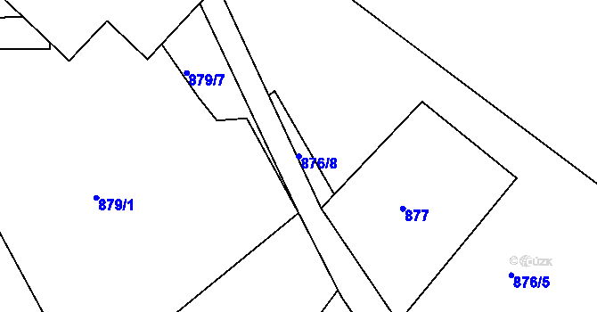 Parcela st. 876/8 v KÚ Moravský Lačnov, Katastrální mapa