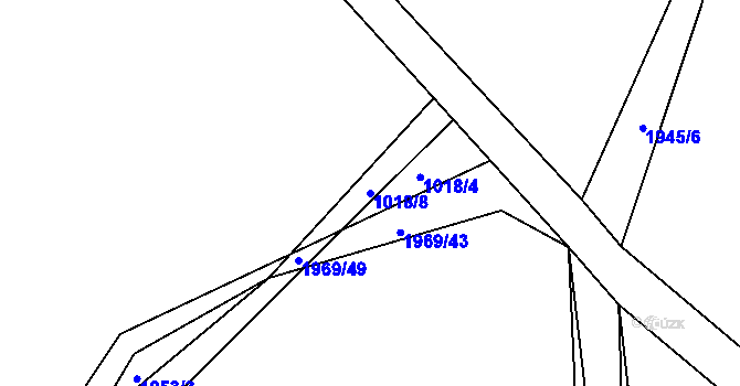 Parcela st. 1018/8 v KÚ Moravský Lačnov, Katastrální mapa