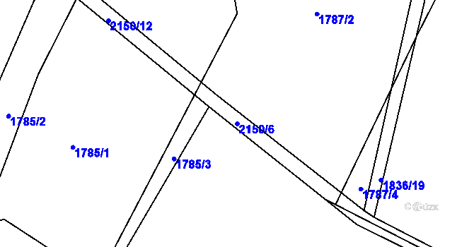 Parcela st. 2150/6 v KÚ Moravský Lačnov, Katastrální mapa