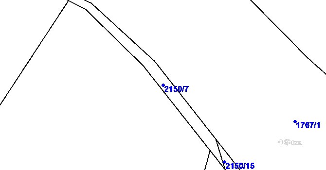 Parcela st. 2150/7 v KÚ Moravský Lačnov, Katastrální mapa