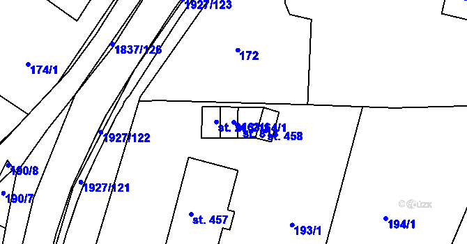 Parcela st. 2164/1 v KÚ Moravský Lačnov, Katastrální mapa
