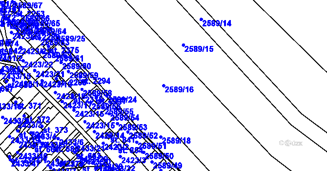 Parcela st. 2589/16 v KÚ Moravský Lačnov, Katastrální mapa