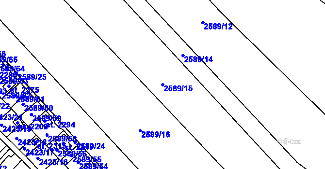 Parcela st. 2589/15 v KÚ Moravský Lačnov, Katastrální mapa
