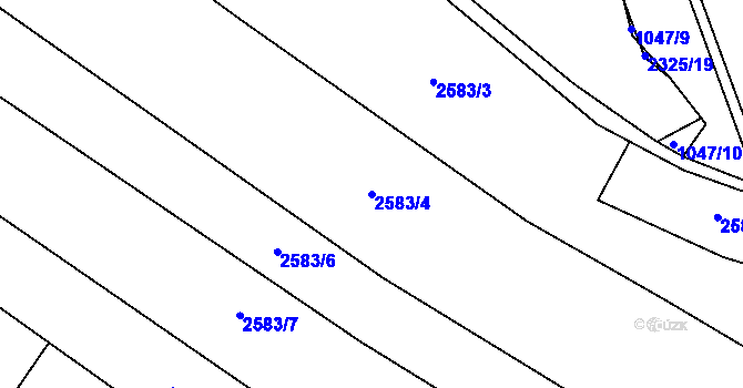 Parcela st. 2583/4 v KÚ Moravský Lačnov, Katastrální mapa