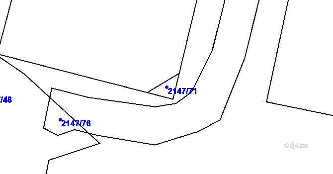 Parcela st. 2147/71 v KÚ Moravský Lačnov, Katastrální mapa