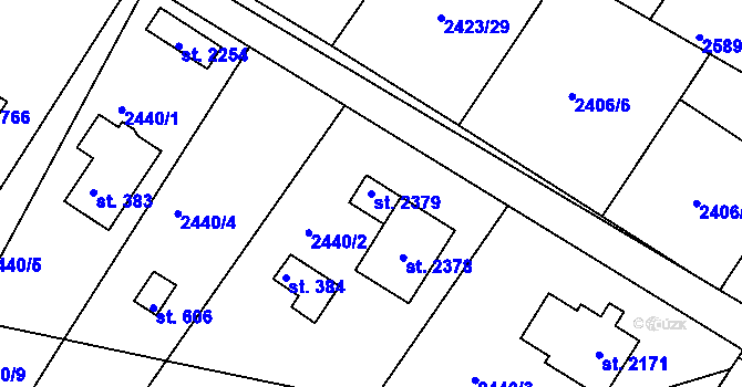 Parcela st. 2379 v KÚ Moravský Lačnov, Katastrální mapa