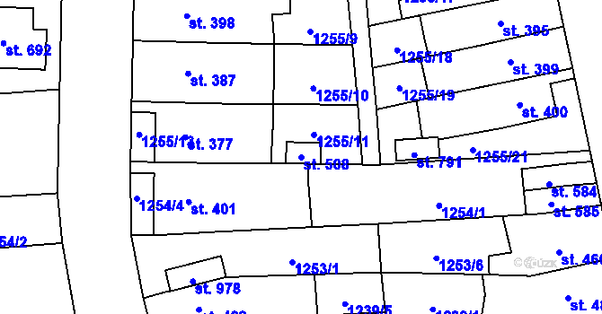 Parcela st. 508 v KÚ Čtyřicet Lánů, Katastrální mapa
