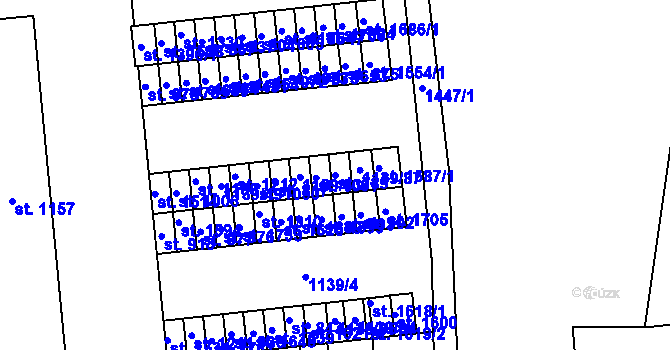 Parcela st. 789 v KÚ Čtyřicet Lánů, Katastrální mapa
