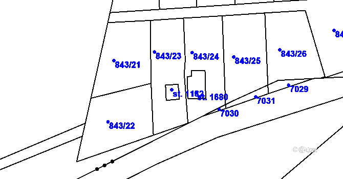 Parcela st. 1132 v KÚ Čtyřicet Lánů, Katastrální mapa