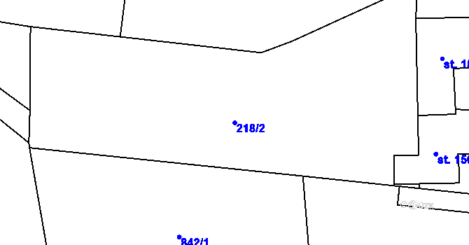 Parcela st. 218/2 v KÚ Čtyřicet Lánů, Katastrální mapa
