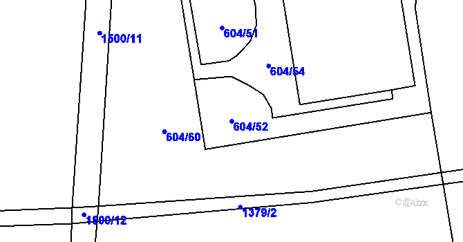 Parcela st. 604/52 v KÚ Čtyřicet Lánů, Katastrální mapa
