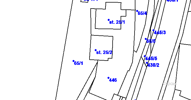 Parcela st. 25/2 v KÚ Maršov II, Katastrální mapa