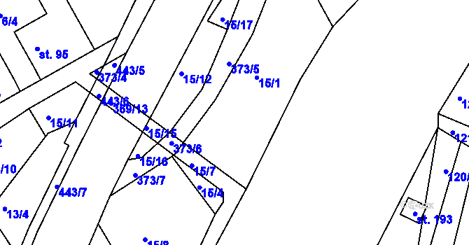 Parcela st. 15/1 v KÚ Maršov II, Katastrální mapa