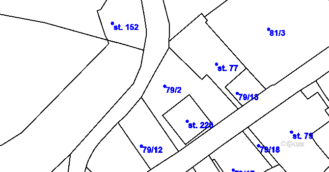 Parcela st. 79/2 v KÚ Maršov II, Katastrální mapa