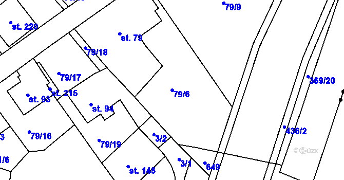Parcela st. 79/6 v KÚ Maršov II, Katastrální mapa