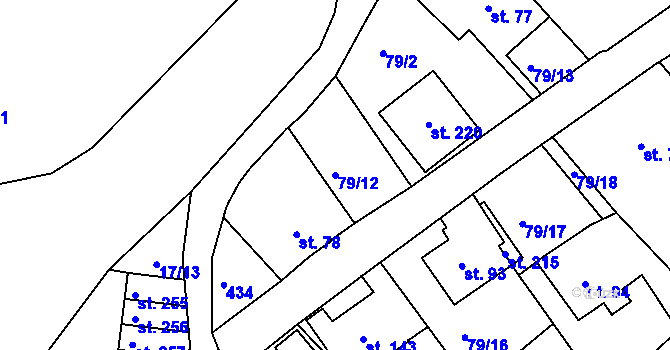 Parcela st. 79/12 v KÚ Maršov II, Katastrální mapa