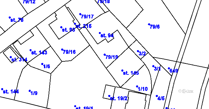 Parcela st. 79/19 v KÚ Maršov II, Katastrální mapa
