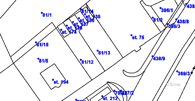 Parcela st. 81/13 v KÚ Maršov II, Katastrální mapa