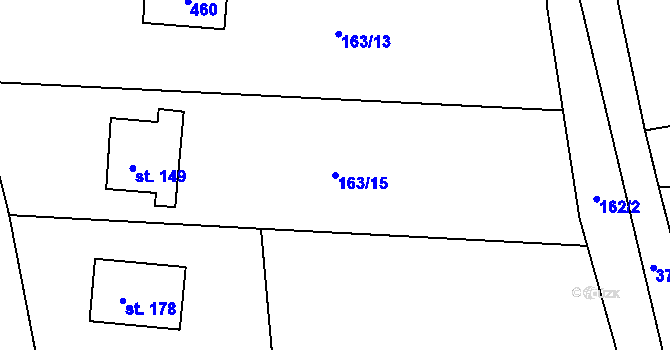 Parcela st. 163/15 v KÚ Maršov II, Katastrální mapa