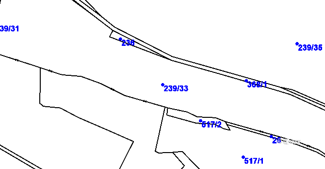 Parcela st. 239/33 v KÚ Maršov II, Katastrální mapa