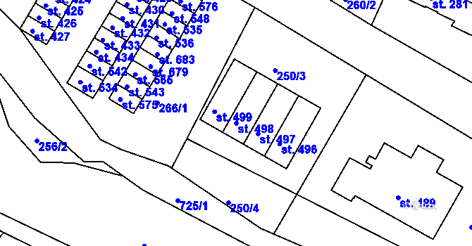 Parcela st. 498 v KÚ Svoboda nad Úpou, Katastrální mapa