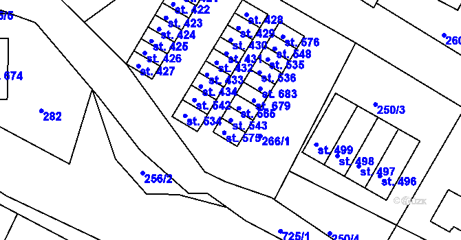 Parcela st. 543 v KÚ Svoboda nad Úpou, Katastrální mapa